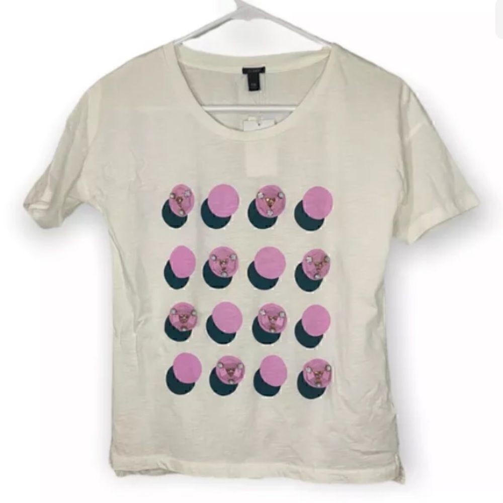 Jcrew Whithe Bejeweled Cotton T-shirt Size XXS
